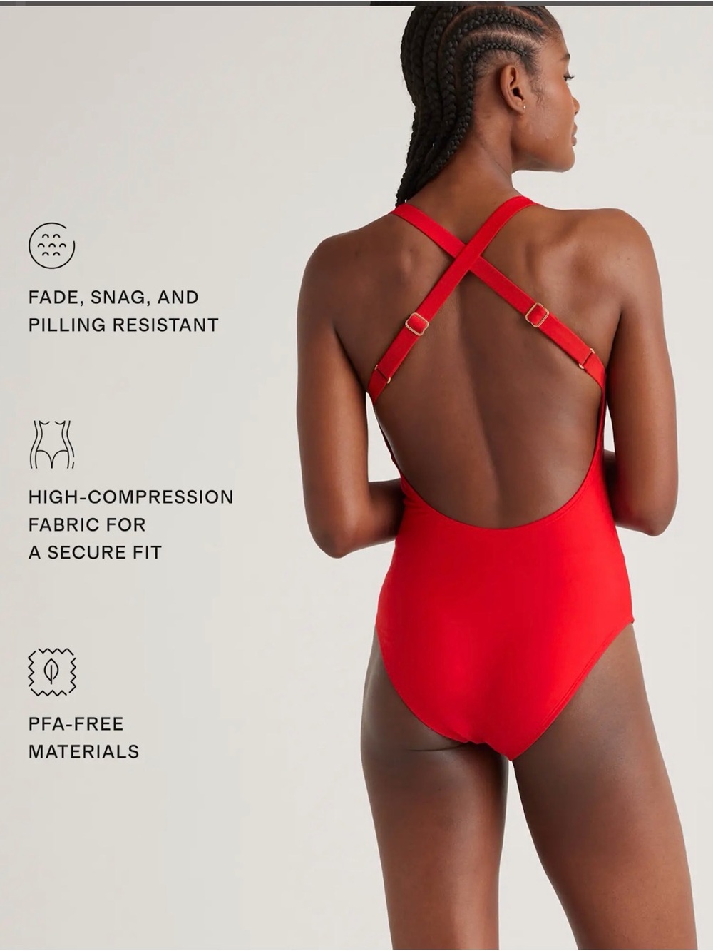 Quince Red One-Piece Swimsuit - Picture 2 of 10
